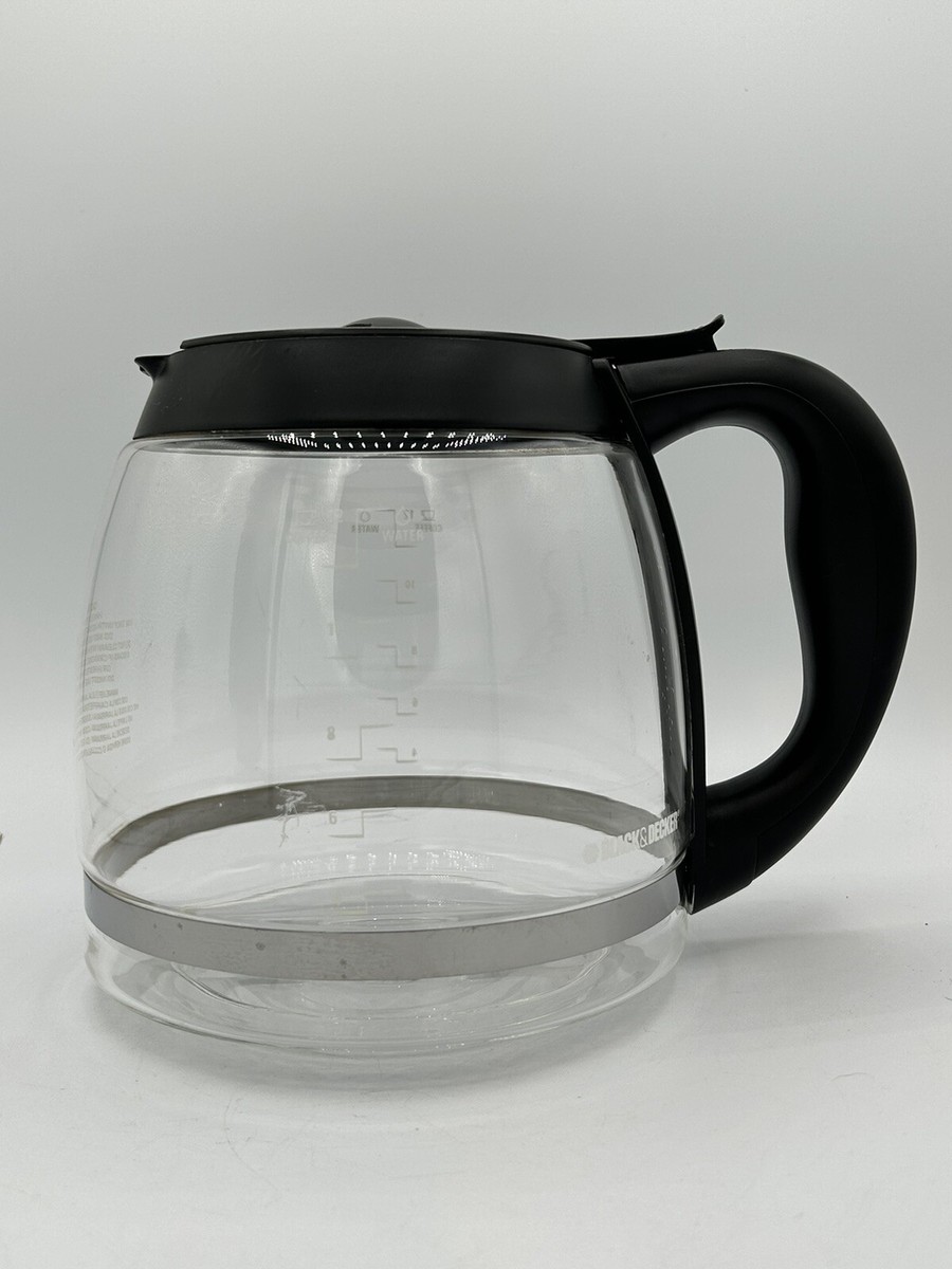BLACK & DECKER Coffee Maker GLASS POT W/LID Black 12-Cup Replacement Carafe  | eBay