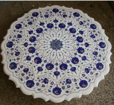 36 '' Marmor Table Top Halbedelstein Inlay Blumenmuster Arbeit Handmade Dekor