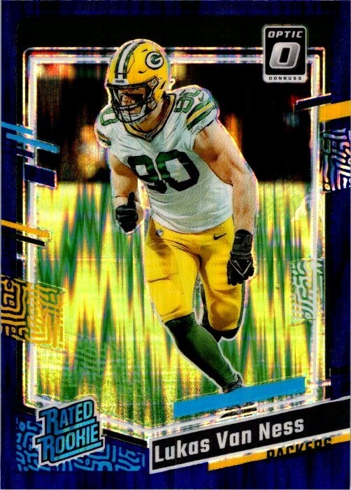 Lukas Van Ness 2023 Donruss Optic Purple Shock Rookie Card #240 - Packers