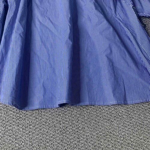 Lord & Taylor Womens Blouse 3X Blue White Striped Off The Shoulder Bell Sleeves - Picture 4 of 10