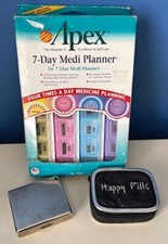 LOT OF 3 HOME AND TRAVEL MEDICATION ORGANIZER HOLDER-1 NIB, 2 GENTLY USED
