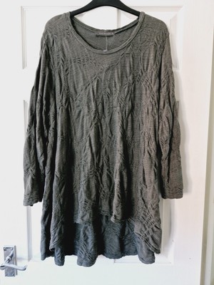 Locker geschnittenes dunkelgrünes Top XL neu ohne Etikett Brustumfang 46'' Lagen Herbst Winter 14 16 18
