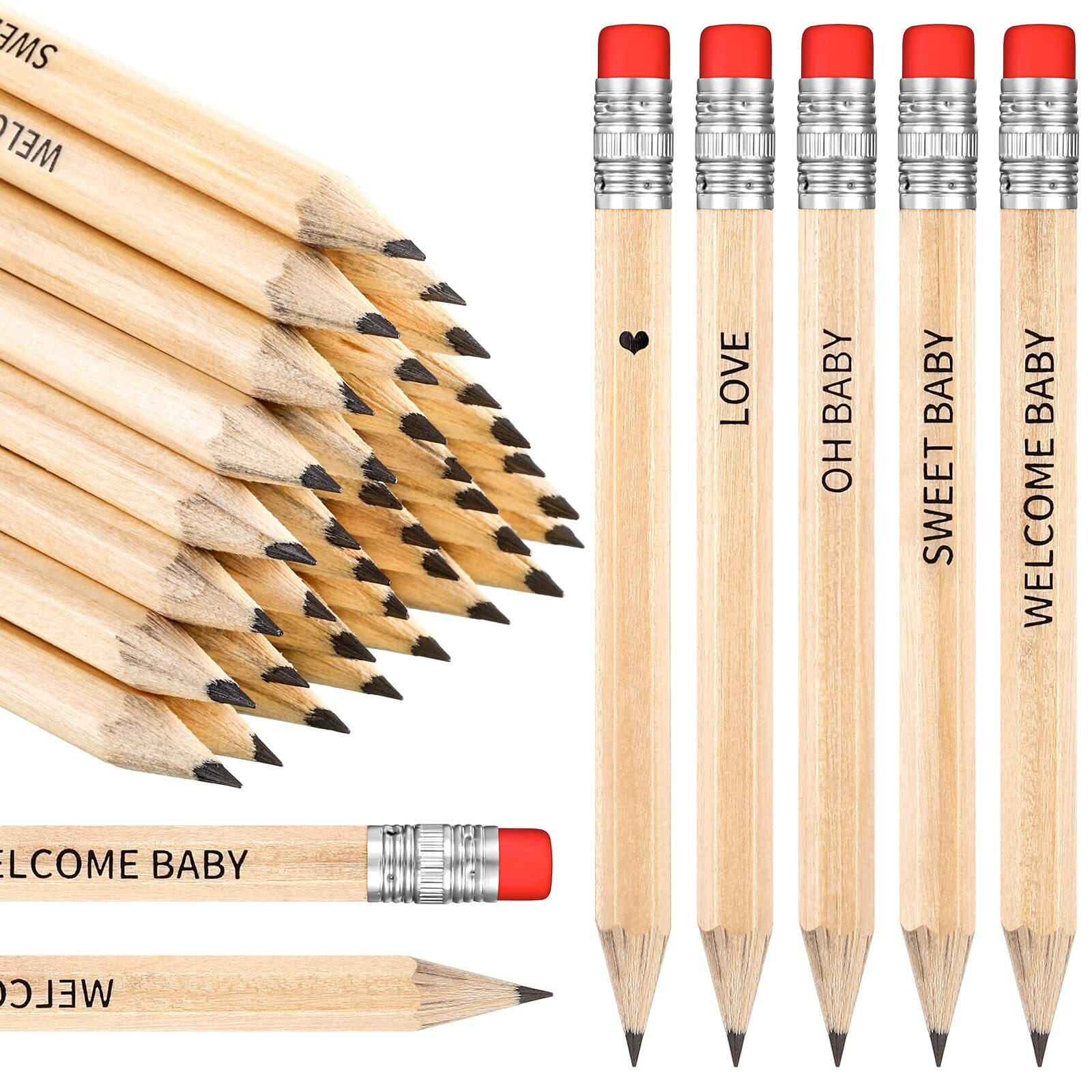 50 Pre-Sharpened Mini Golf Pencils for Baby Shower Games and Favors-image