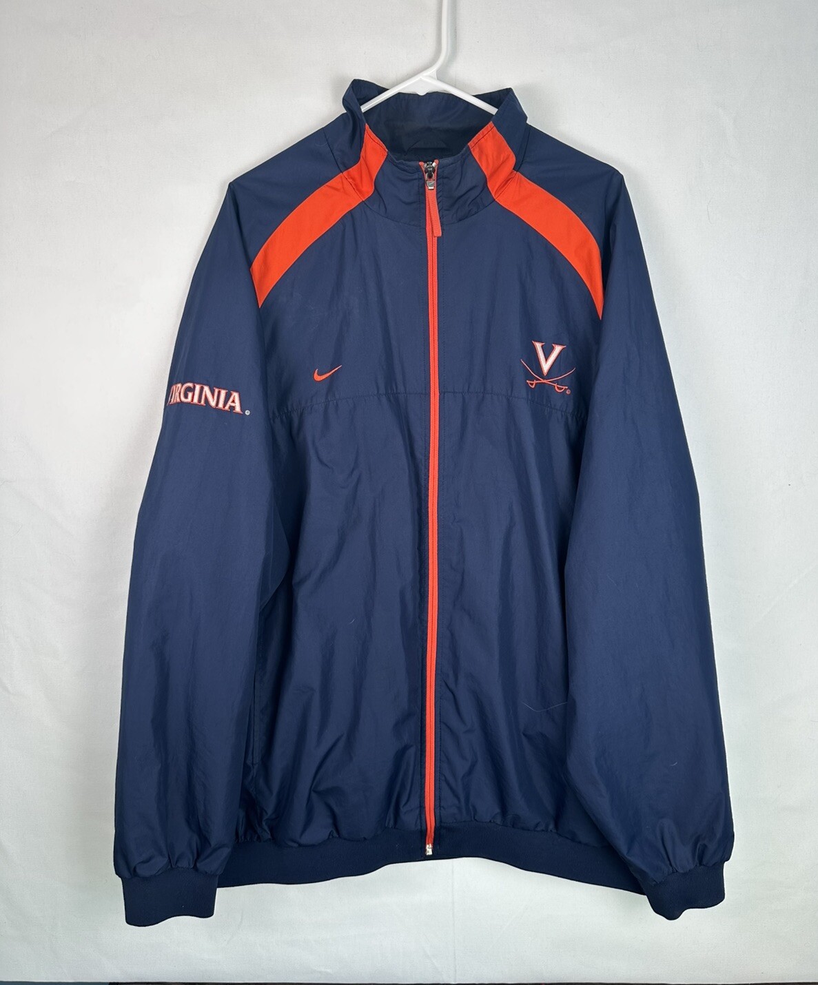 SACAI X NIKE Giacca a vento vintage Nike Team uomo 2XL blu Virginia Cavaliers UVA full zip
