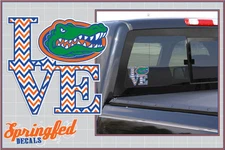 Florida Gators Chevron Striped LOVE THE GATORS #2 Vinyl Decal UF Sticker