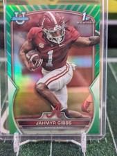 2022 Bowman Chrome University Football Green Refractor /99 Jahmyr Gibbs 