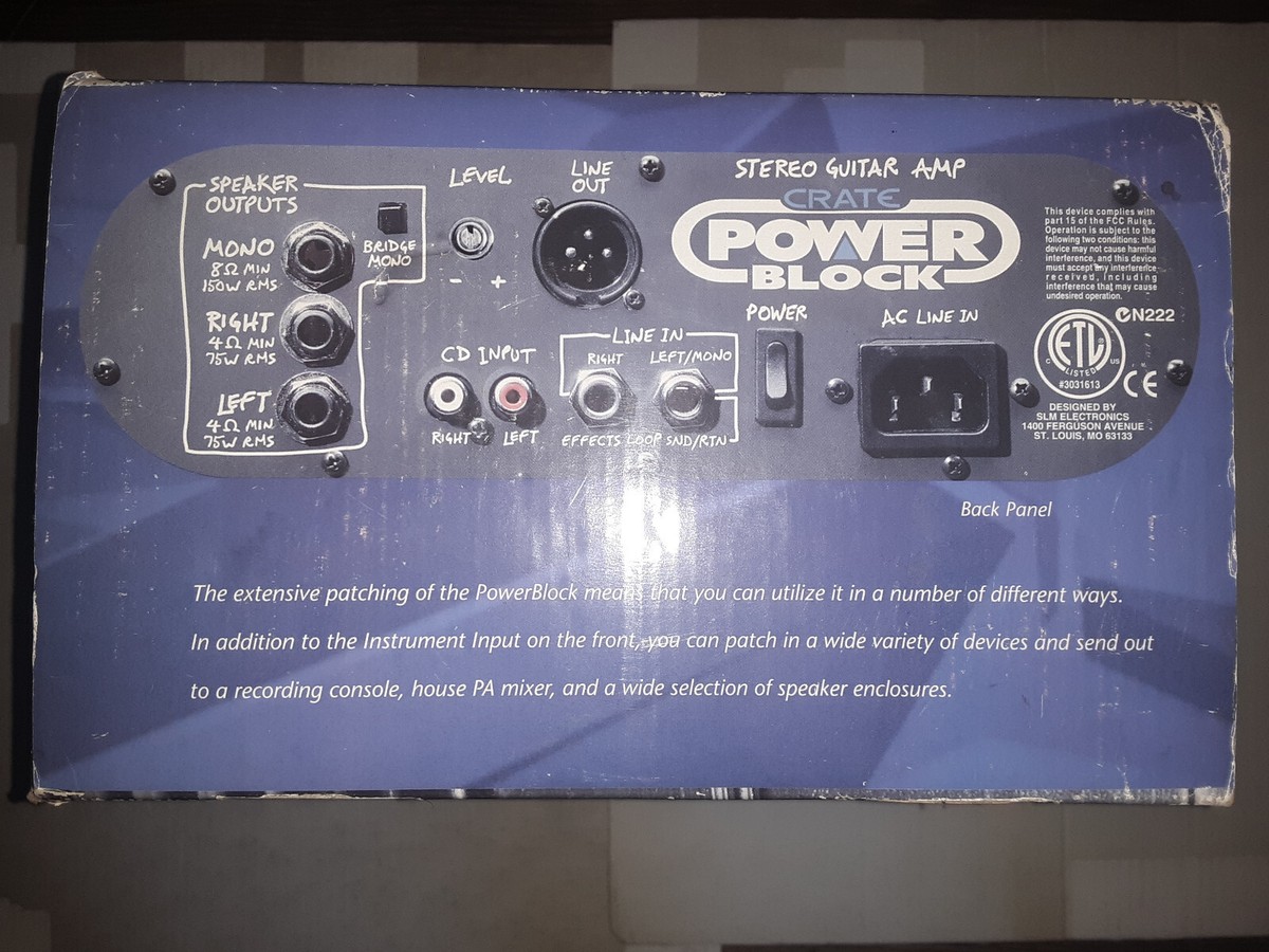 Crate Powerblock guitar amplifier 150w rms 8 ohms in