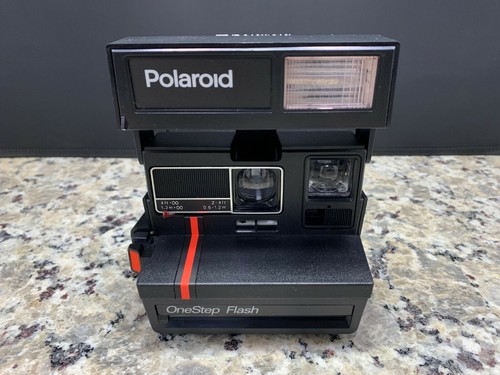 Vintage Polaroid One Step Flash Red Stripe 600 Instant Film Camera Close-up Hood - Picture 5 of 7