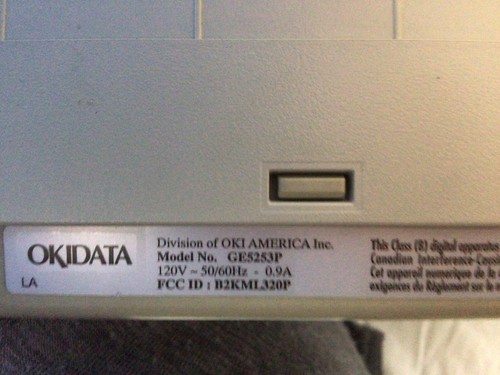 vintage Okidata GE5253P Microline 320 9 Pin Impact Dot Matrix Printer Parallel - Picture 6 of 6