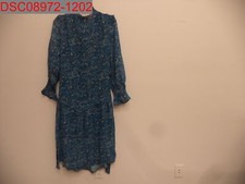 NWT - Women's Blue Teal Floral Wrap Dress, Size L, 1363859