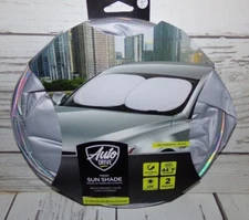 New AutoDrive 2 Universal Holographic White Twist Sunshade Car Truck Sun Shade