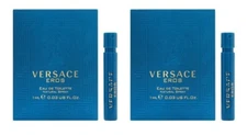 2 Samples Vials VERSACE EROS Cologne for Men 0.03 oz 1 ml Eau de Toilette Spray