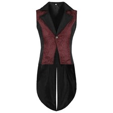 Victorian Mens Tailcoat Vest V Neck Waistcoat Fancy Show Costume Party Men Vest