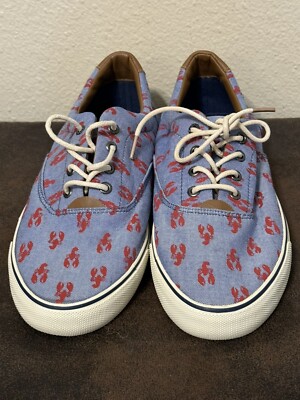 Bass Navigate Critter Lobster Sneakers Shoes Womens 10 M Blue Red Casual Canvas