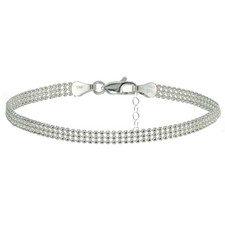 Sterling Silver Mesh Design Anklet