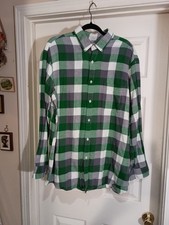 Club Room Mens Green Plaid Long Sleeve Button Down XL