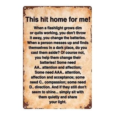 This Hit Home For Me Metal Sign Inspirational Compassion Wall Decoration Gift
