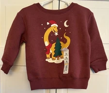 Jumping Beans 18M Purple Dinosaur Holiday Fleece Crew Long Sleeve Sweater
