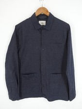 Folk Jacket Mens 2 Small Blue Chore Worker Oi Polloi Utility Field Snap Close