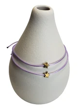 SET of 2 LUCKY STAR CLASSY STRING BRACELETS Friendship Love Tibetan