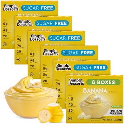 Banana Sugar-Free Pudding 6-Pack   Keto, Vegan, Diabetic-Friendly, Kosher, 1....