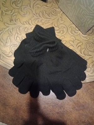 Black Kids Gloves One Size Four Pack