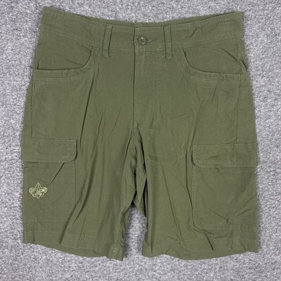 Boy Scouts Shorts Mens 32 Green Cargo Utility Uniform Lightweight Stretch
