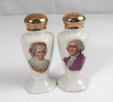 Vintage George  Martha Washington Mt. Vernon Souvenir Salt  Pepper Shakers