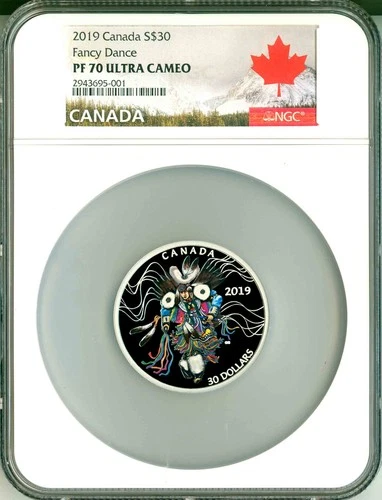 2019 Canada S$30 Fancy Dancy 2 Oz Powwow NGC PF70 UC Box & COA OGP NGC Pop = 1