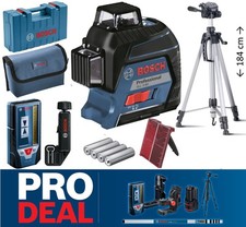 BOSCH Linienlaser Kreuzlinenlaser GLL 3-80 Stativ 184cm Laserempfänger LR7 - NEU