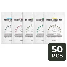 50Sheets K-Beauty Facial Mask Bulk Set Daily Skin Care Moisturizing Soothing Mix