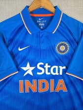 NIKE x STAR INDIA Mens Size XL Cricket Jersey Polo Shirt Wicking Dri-Fit Blue