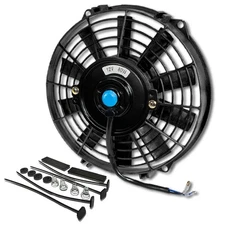 Universal Slim 9" Pull/Push Radiator Engine Bay Cooling Fan + Mounting Kit Black