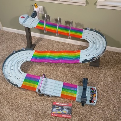 Hot Wheels Mario Kart Rainbow Road Race Track Set Lights Sounds