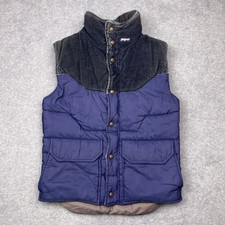 Vintage Jansport Distressed Corduroy Vest Men's Medium Blue Puffer USA Made