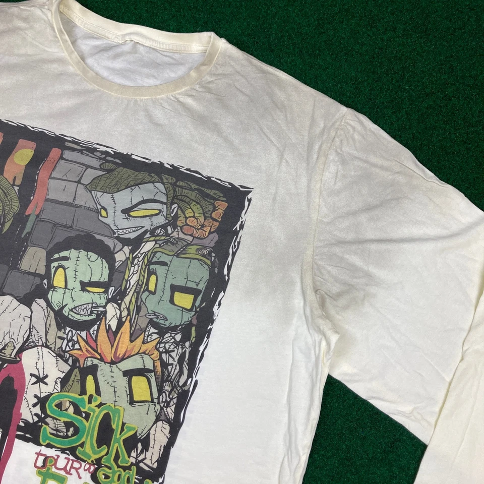 Camiseta promocional vintage Korn masculina L branca 2000 turnê doente e torcida Y2K - Imagem 4 de 4