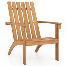 Patio Adirondack Chair w/Inclined Seat High Backrest for Porch Backyard Poolside