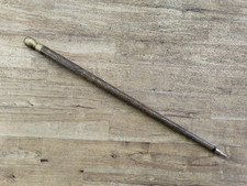 Vintage Walking Cane Stick Concealed Pool Cue Billiards Brass Carved Wood