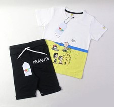 Peanuts Snoopy Kids 2PC Outfit Shirt Shorts Cartoon Print Unisex