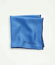 Brooks Brothers Blue Pocket Square/Handkerchief MSRP 29.50 New-Minor Flaw