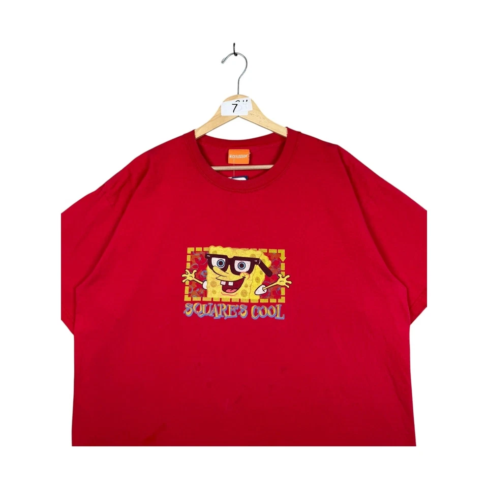 Vintage SpongeBob SquarePants Nickelodeon T-Shirt Red Mens XL - Image 2 of 4