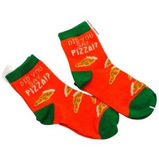 Kids Pizza Slice Socks Two Pairs Novelty Full Toe Junk Food New with Tags Set