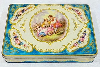 Vintage Keksdose Französisch Limoges Love Design Metall Lebensmittel Kuchen Vorratsdose 
