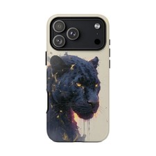 Tinta para teléfono - iPhone | Galaxy | Funda Pixel - Black Panther Cat Gold Aesthetics