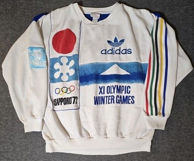 Vintage Adidas Olympic Winter Games Sapporo 72 Grenoble 68 Crewneck XL
