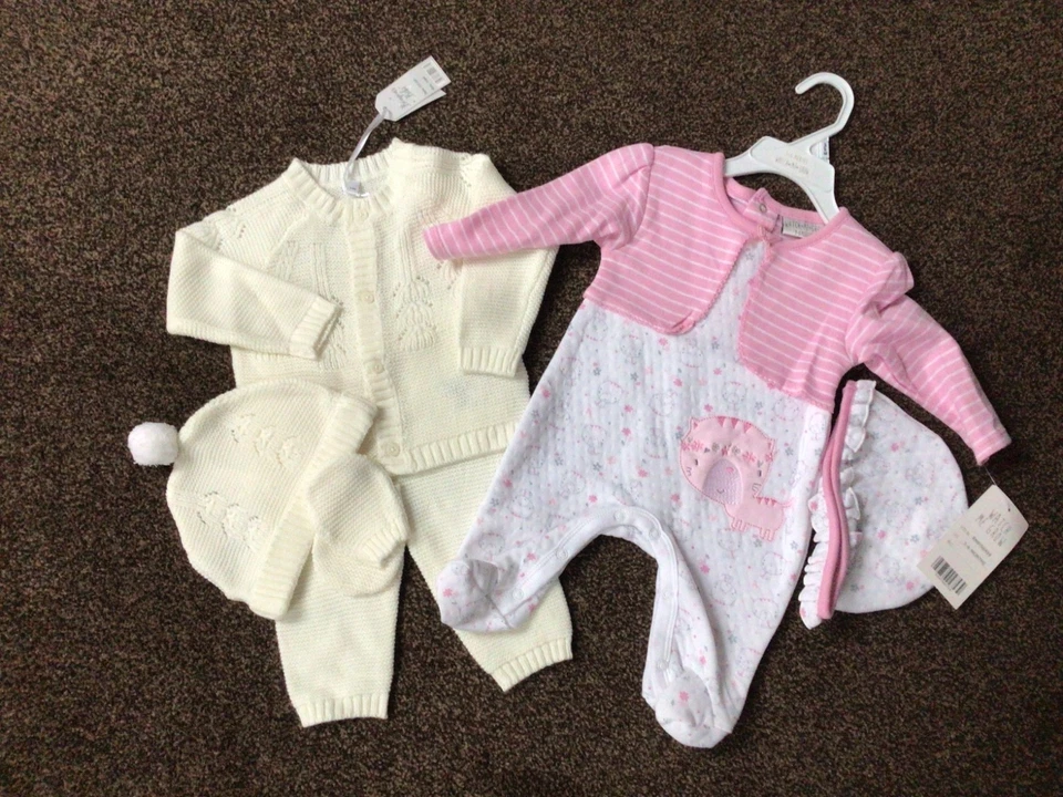 Konvolut Baby Mädchen warme Winterkleidung Outfit x 2 Gr. 3-6 Monate