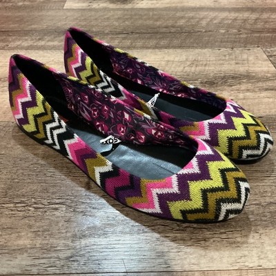 Missoni Women's Size 9 Multicolor Chevron Knit Ballet Flats