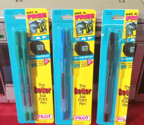 1996 Pilot Ballpoint Pen LOT WITH MTV PACKAGES - 1 IS NEW STILL SEALED RARE