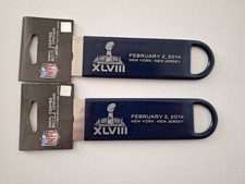 NFL Super Bowl XLVIII 48 NYC Pro Bottle Opener Broncos Seahawks Football 2-Pack