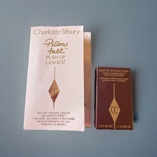 Charlotte Tilbury Mini Set. Lashes .05 fl oz & Matte Lip In Pillow Talk .03 oz